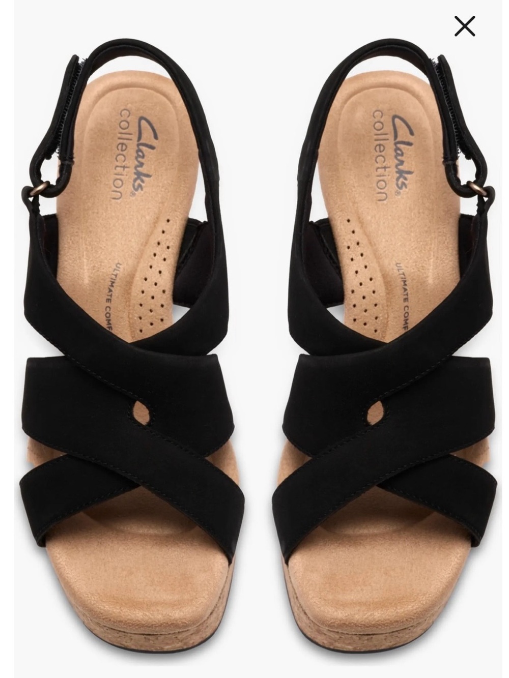 Clark’s Black Nerisa Grace Woman’s 7.5 Wedge Sandal